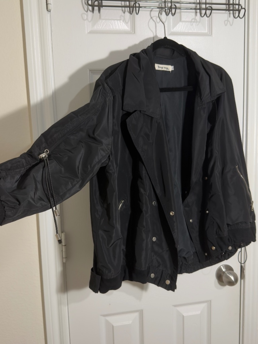 Black Utility Bomber Jacket - Stylish Lightweight Jacket